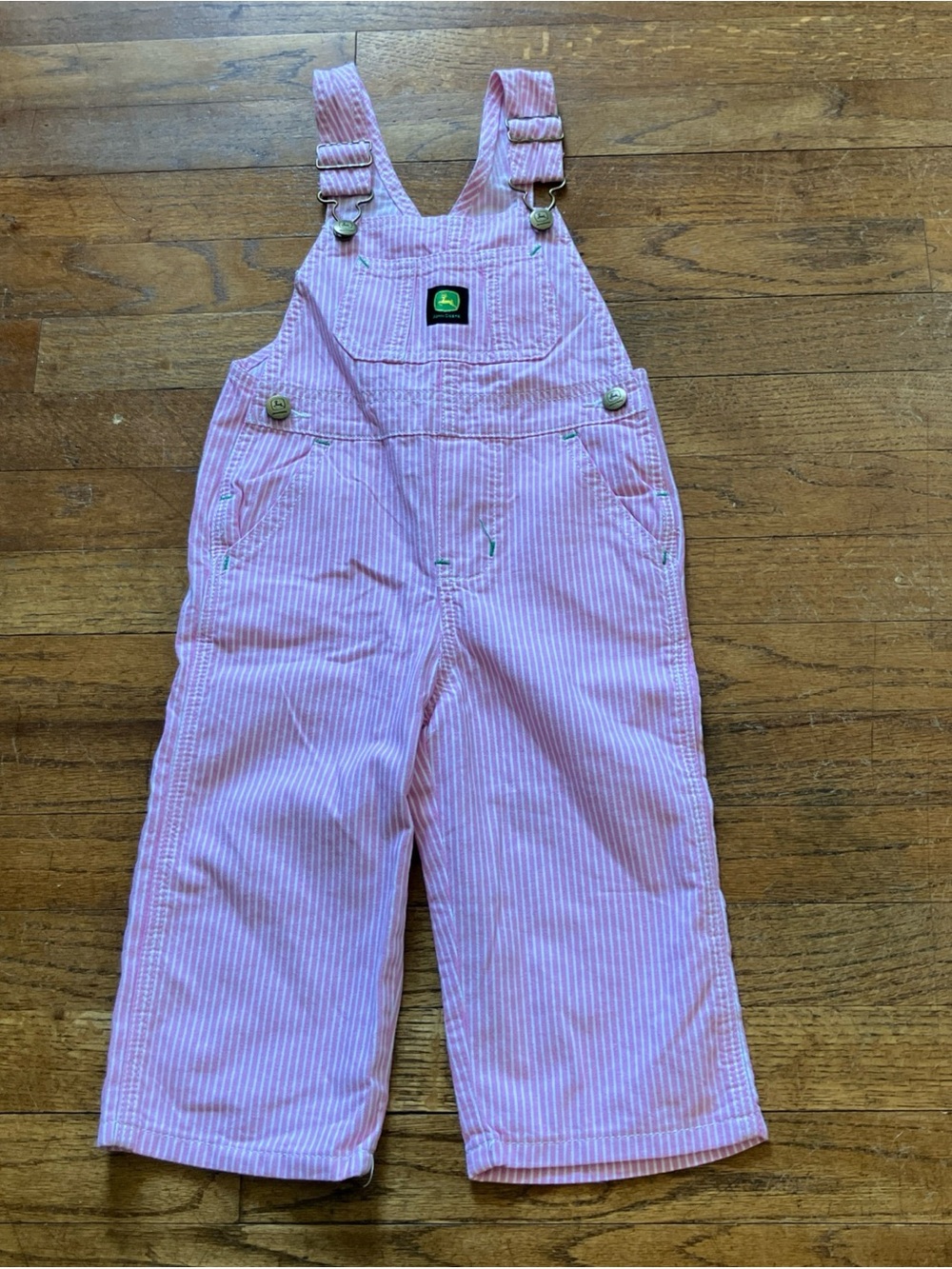 John Deere Pink Stripe Kids Overalls TODDLER GIRL PINK WHITE STRIPED SIZE 2T